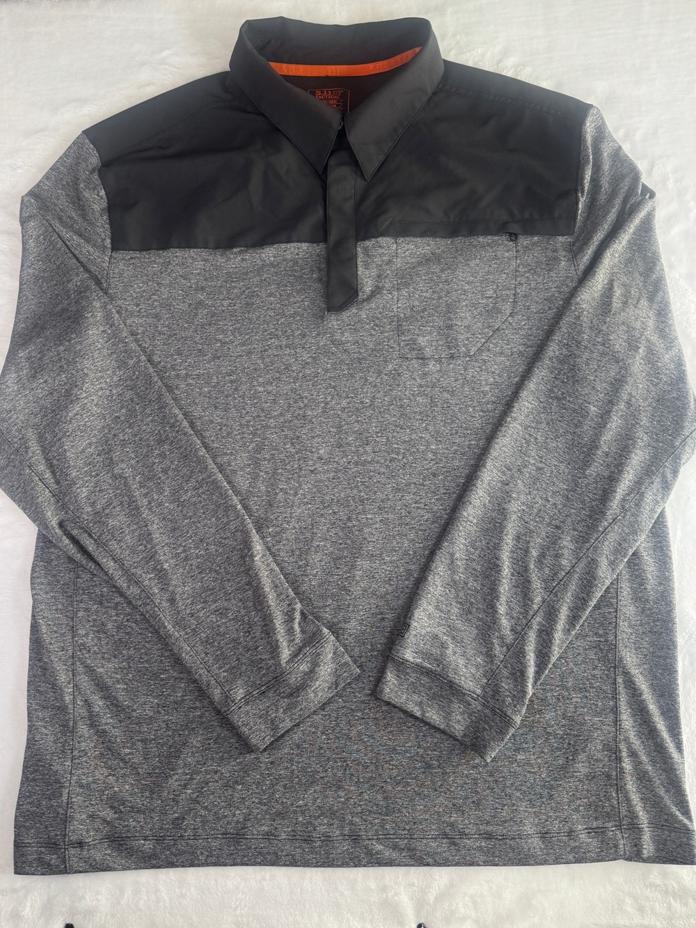 5.11 Tactical Men’s XL Gray Long Sleeve Performance Polo Shirt Tactical Pocket